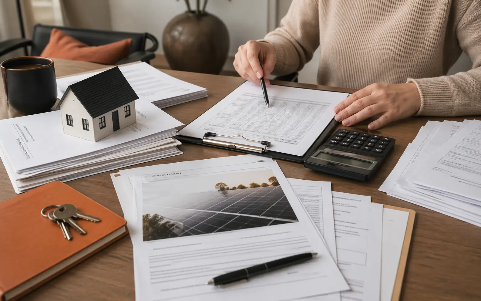 Colorado home title documents, solar agreement, UCC filing, and closing paperwork