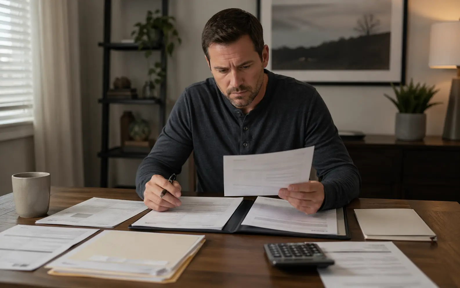 Homeowner reviewing a solar UCC-1 filing, collateral description, and home title records